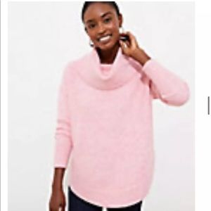 Loft Cowl Neck Poncho Sweater Desert Rose XL